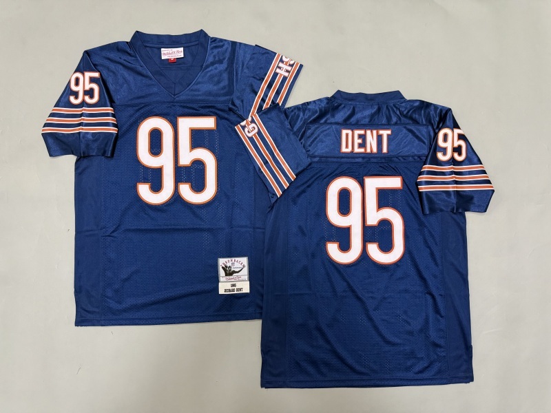 Men 2025 Nike Chicago Bears 95 Dent Blue Throwback Limited NFL Jersey style 001
